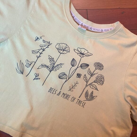 Yellow Boho Crop Top size Large - Picture 4 of 7